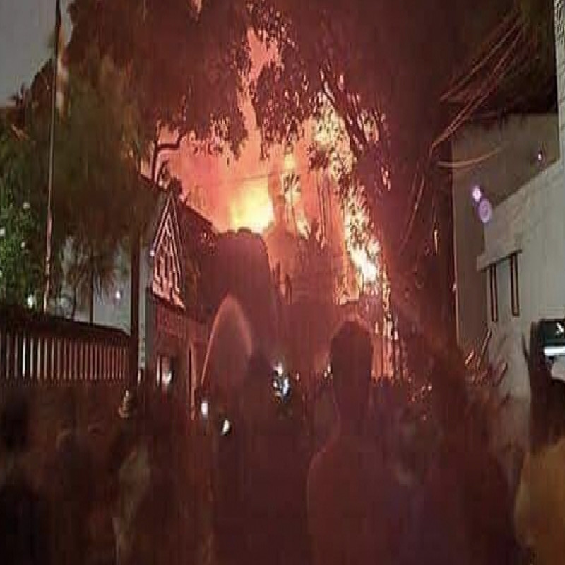 ranil's-house-was-set-on-fire---ex-minister's-son-escaped