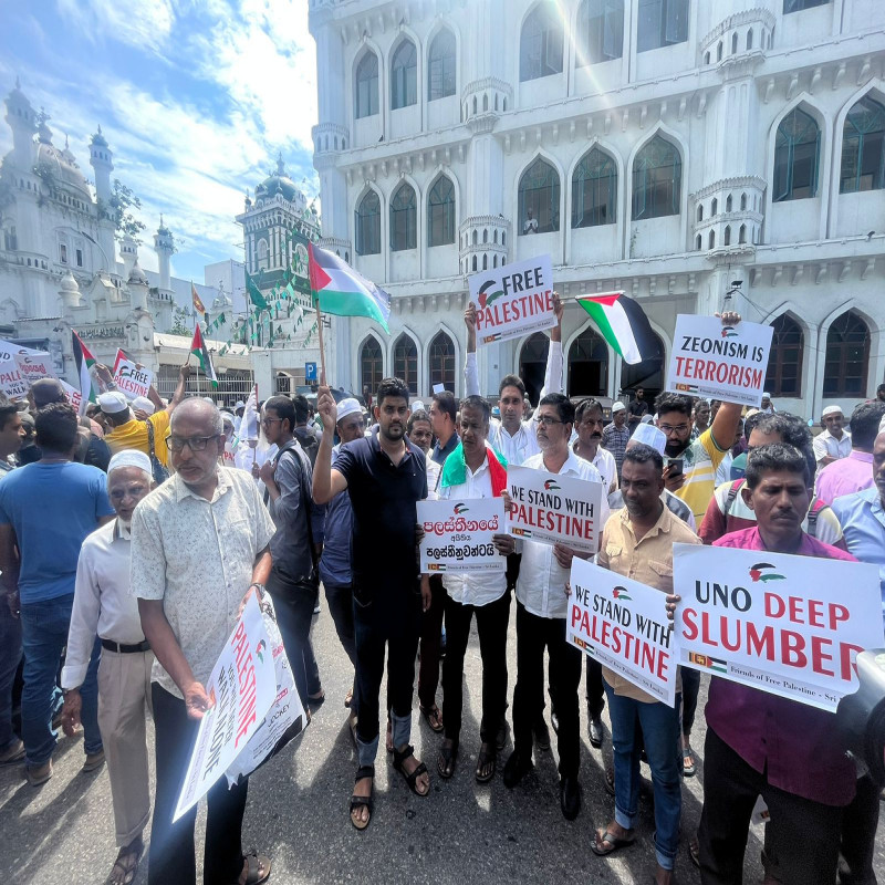 israel's-war-intensifies:-people-protest-in-colombo-in-support-of-the-palestinian-people